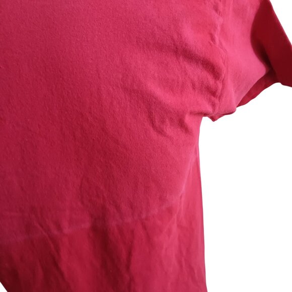 SMALL Vintage 1990's Mens Tee Medium RED POCKET T-shirt FRUIT LOOM FTL USA - Picture 6 of 6